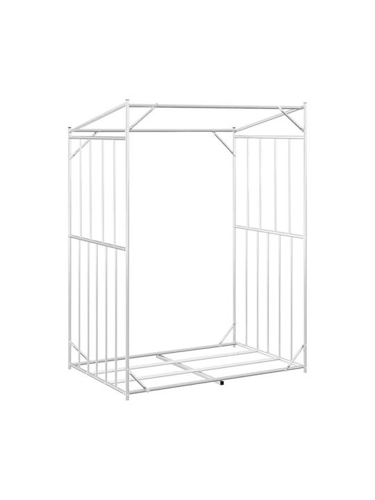 vidaXL Firewood Wooden Shelf Wood Storage Black