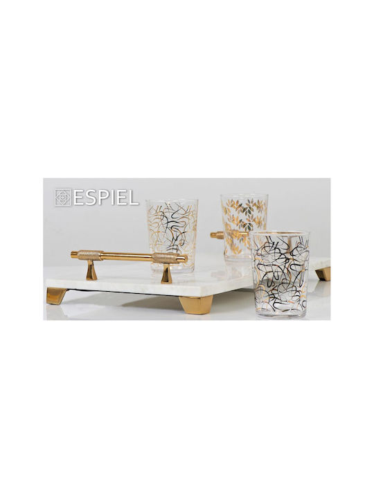 Espiel Set of Glasses Water made of Glass in Gold Color 6pcs