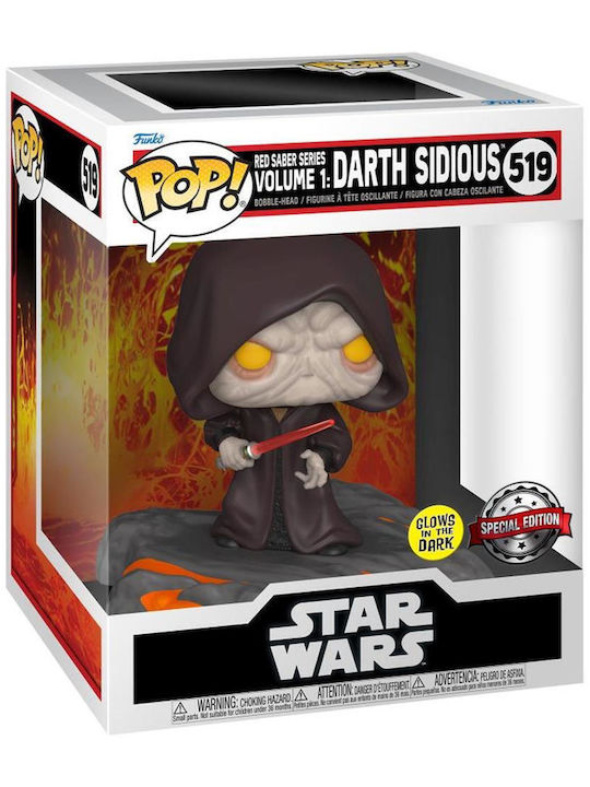 Funko Pop! Movies: Red Saber Collection - Darth Sidious Bobble-Head & Glows in the Dark Special Edition