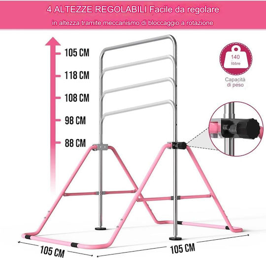 Bakaji Klappbare Tanz- und Gymnastikstange Kinder Pink Stahl 02841667