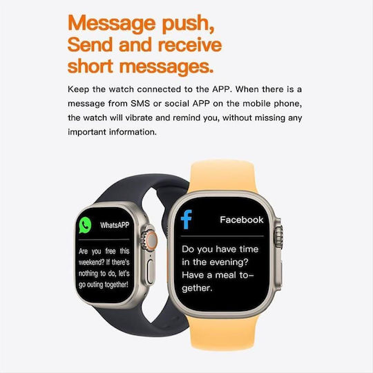 Andowl W800 Ultra 49mm Smartwatch with Heart Rate Monitor (Beige)