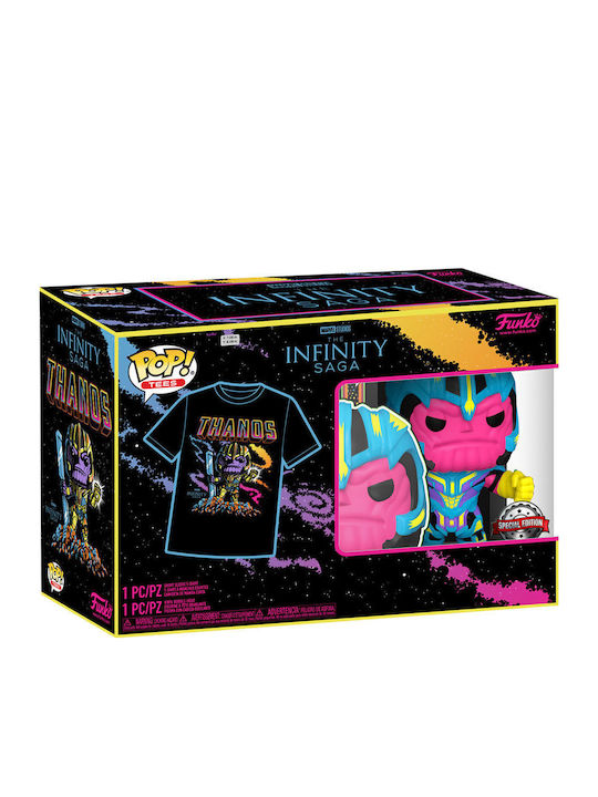 Funko Pop! Tees Boxen: Marvel - Thanos (M) - (Männlich) (Schwarzlicht) (L) Sonderausgabe