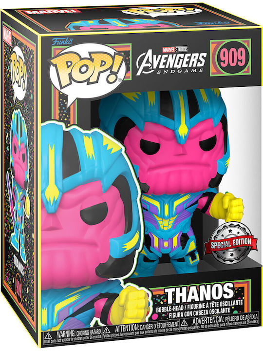 Funko Pop! Tees Boxen: Marvel - Thanos (M) - (Männlich) (Schwarzlicht) (L) Sonderausgabe