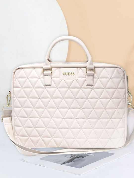 Guess Quilted Shoulder / Handheld Bag for 15" Laptop Pink