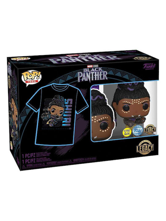 Funko Pop! Tees Marvel: Adult: Black Panther - Shuri Vinyl Figure T-Shirt (M) Bobble-Head & Glows in the Dark Special Edition