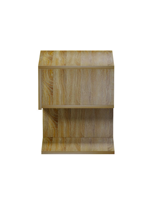 Κομοδίνο Caspian Ξύλινο Μπεζ 46.8x33x36.8cm