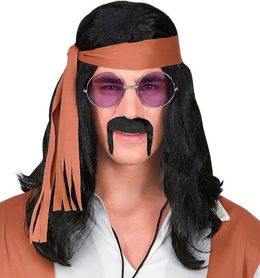 Schnurrbart / Bart für Karneval in Schwarz Farbe