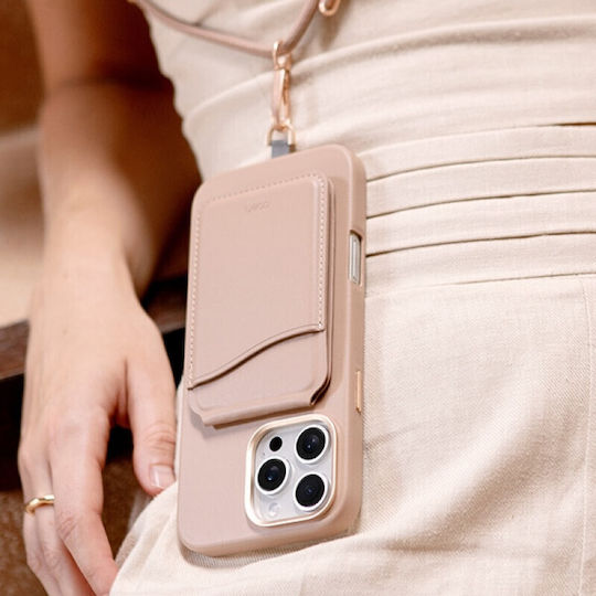 Uniq Coehl Umschlag Rückseite Synthetisches Leder / Leder Rosa (iPhone 17 Pro / iPhone 16 Pro)