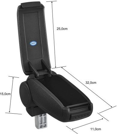 Armrest Car Leather Armrest for Peugeot 307 2001 Black
