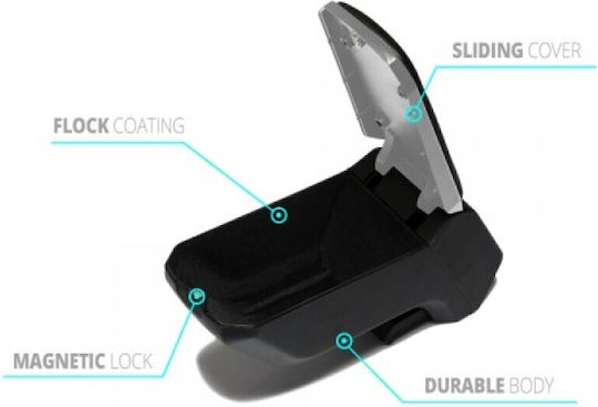 S-dizayn Car Leather Armrest for Dacia Logan Black