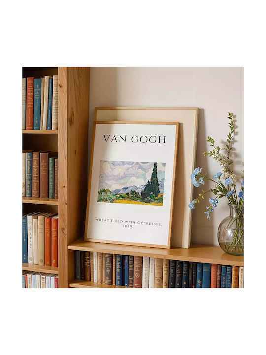 Poster Van Gogh Wheat Field Cypresses Art002 21cm X 30cm White Frame PVC 18x24