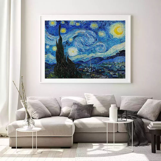 Poster Van Gogh Sternennacht Art105 21cm x 30cm Weißer Rahmen PVC 18x24