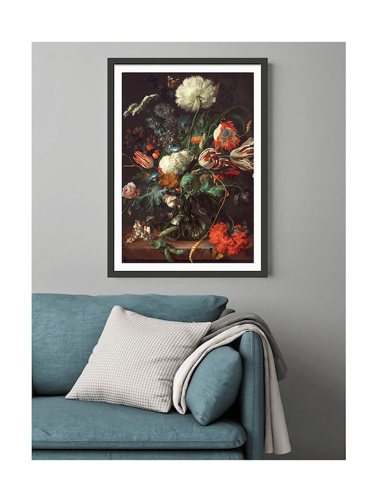 Poster Vase Flowers Jan Davidsz De Heem Pst099 21cm X 30cm Λευκό Κάδρο Pvc 18x24