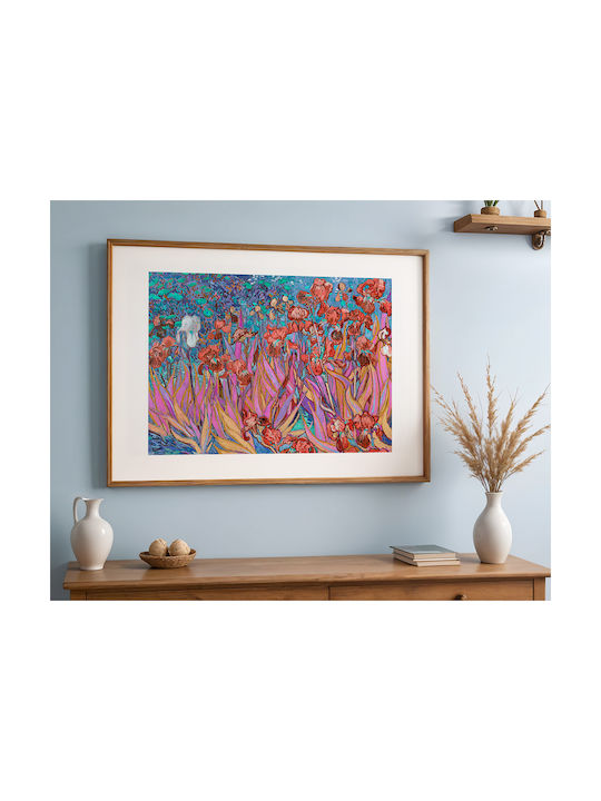 Poster Van Gogh Irises Art110 21cm X 30cm Λευκό Κάδρο Pvc 18x24