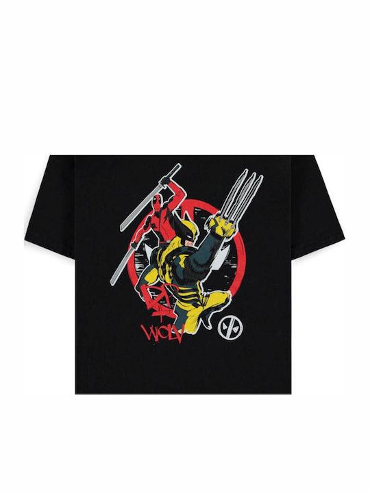 Difuzed Deadpool Dp Wolvie T-shirt Μαύρο Βαμβακερό