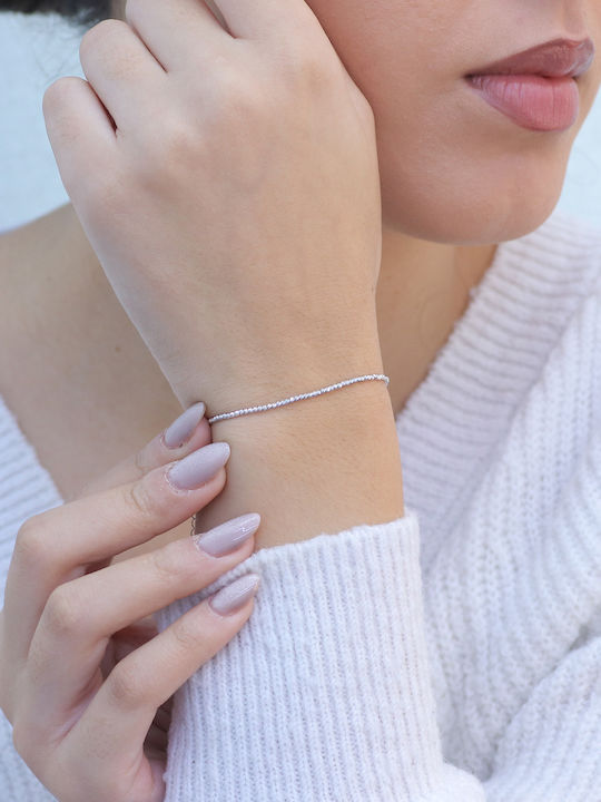 Women's Bracelet Made of 18K White Gold 19cm