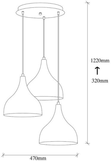 Megapap Oslo Hängelampe Kupfer mit Fassung E27 47x30x122cm.