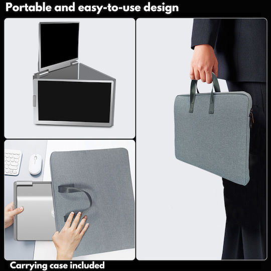 Quad-screen Expandable Portable Laptop 3 X 14" Full Hd 1200p Screens 100% Srgb Foldable Rotatable 360° Compatible 13"-17.3" Laptops Windows Macos Complete Workstation Multitasking