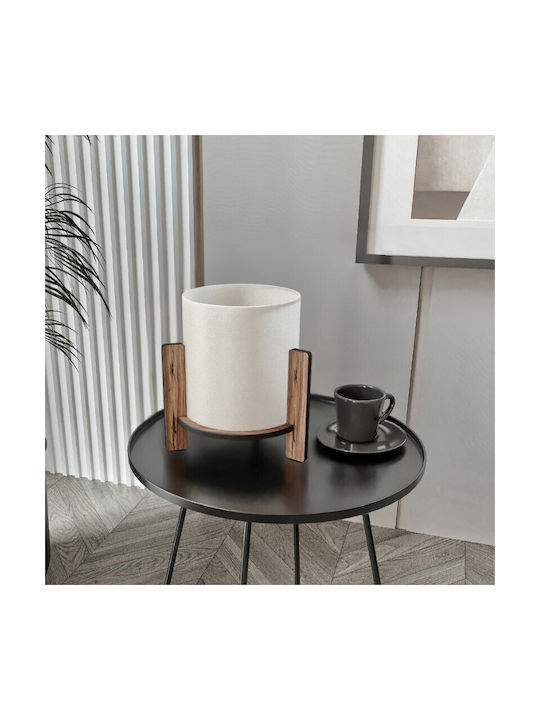 Megapap Pine Ξύλινο Πορτατίφ για Ντουί E27 με Πράσινο Καπέλο και Βάση