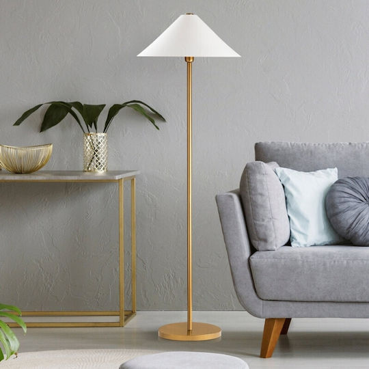 Megapap Cansu Floor Lamp H150xW46cm. with Socket for Bulb E27 White