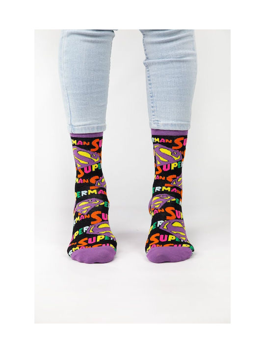Women's Fashion Socks Superman Cotton Warner Bros 46063 Multicolor