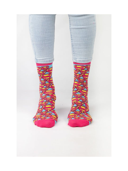 Women's Fashion Socks Superman Cotton Warner Bros 46063 Multicolor
