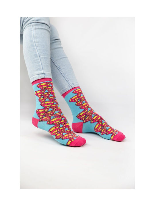 Women's Fashion Socks Superman Cotton Warner Bros 46063 Multicolor