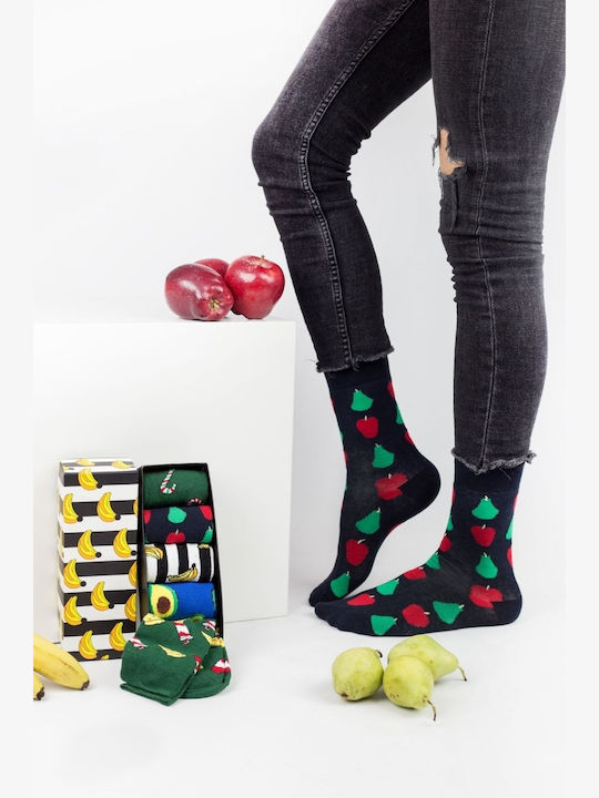 Ανδρικές Fashion Κάλτσες Foodstuff 5 Ζευγάρια Βαμβακερές Livoni 21091 Σκούρο Πράσινο