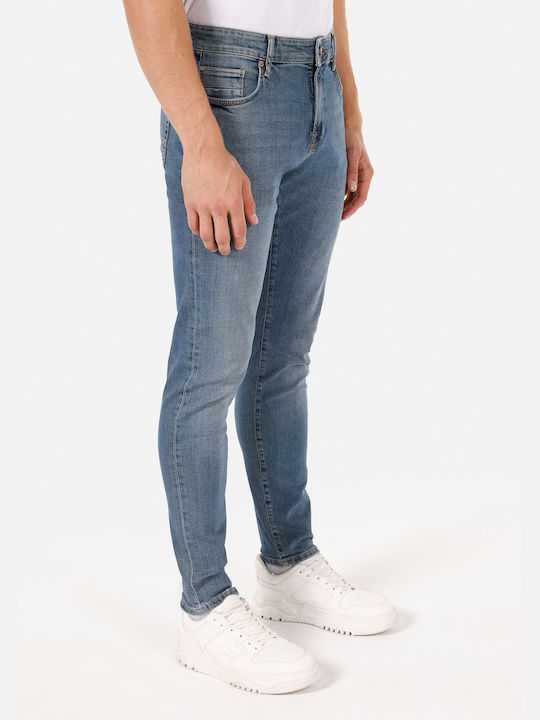 Pantaloni Jeans pentru Bărbați Elastic cu Croială Slim Albastru închis