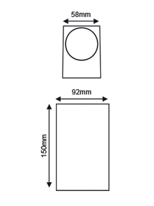 Aca SL8111 Wall-Mounted Outdoor Spot GU10 IP65 Double Beam