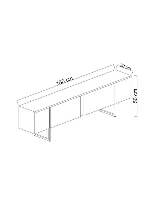 Stand TV Luxe Culoare Nuc - Auriu L180xA30xÎ50cm