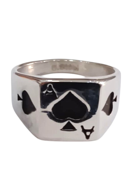Kalliopi Silver Ανδρικό Δαχτυλίδι από Ατσάλι