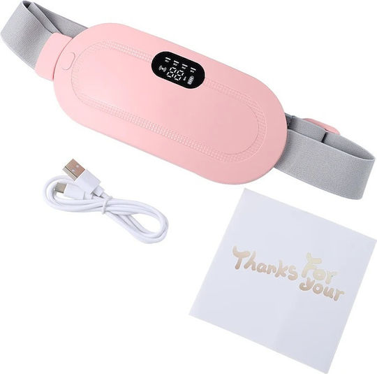 4 Speed Adjustable Heating & Vibrating Massage Belt for Menstrual Relaxation Relief from Period Pains Belt Massage for the Body with Vibration and Heating Function Pink