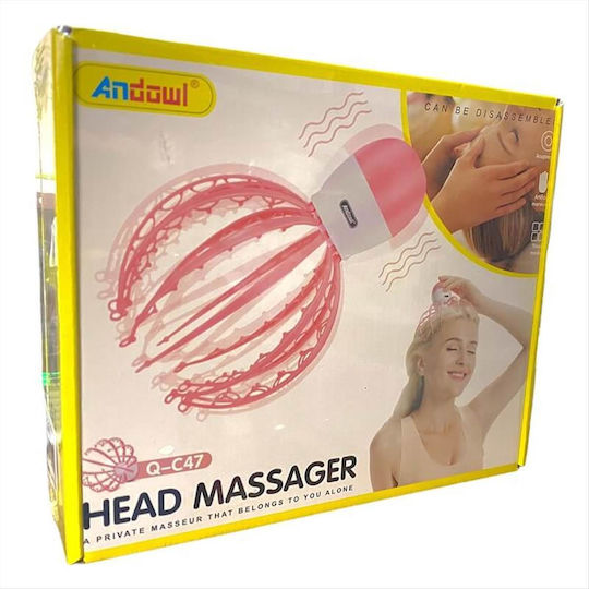 Andowl Qc47 Massage Device Acupressure for the Head Pink