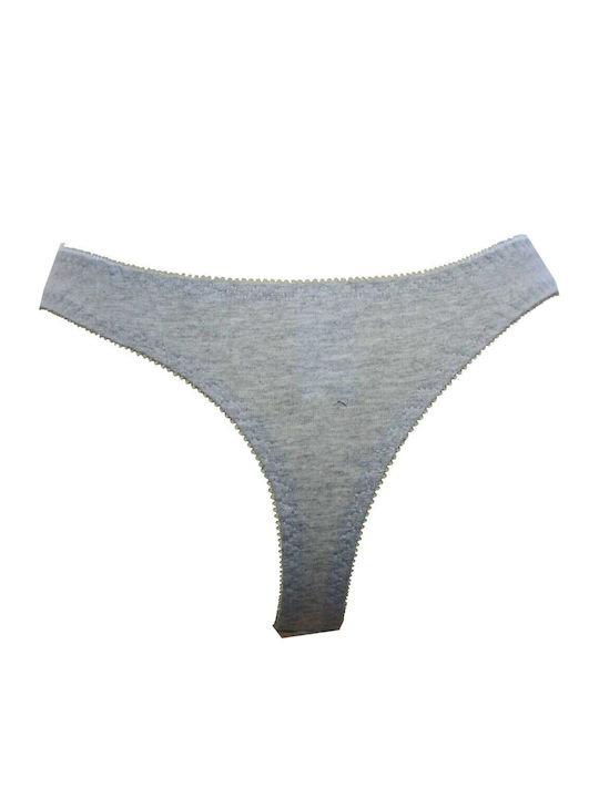 Βαμβακερό Γυναικείο String Γκρι