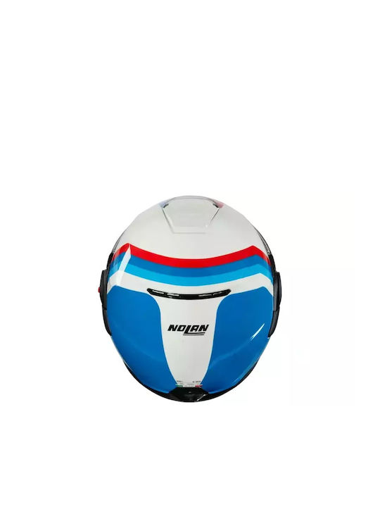 Nolan N120-1 Lineo 347 White / Blue / Red Cască Moto Flip-Up ECE 22.06 cu Sunvisor