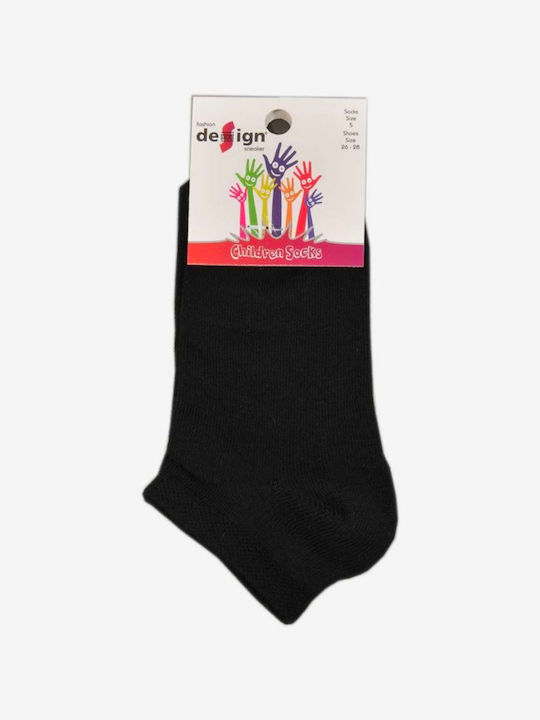 Design Socks Șosete Scurte pentru Copii Black 6 Perechi