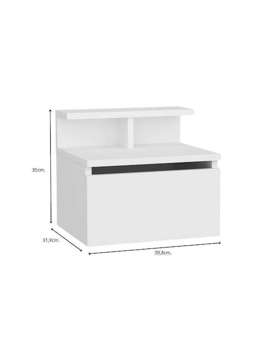 Κομοδίνο Arsen Ξύλινο Λευκό 39.8x31.9x35cm GP052-0140,3