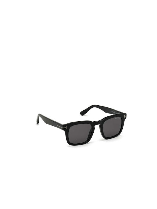 Tom Ford Men's Sunglasses with Black Plastic Frame and Black Lens FT0751 01A