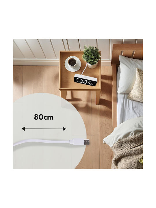 Green Blue Tabletop Digital Clock with Alarm White GB397