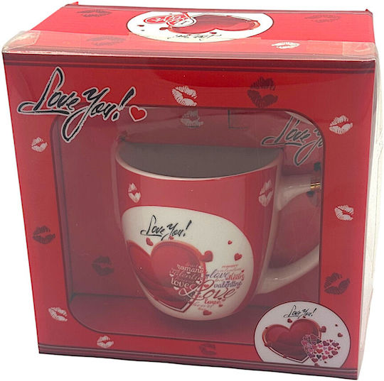 Valentine's Day Mug and Spoon Set Love You 81118 Red Valentine's Day Mug and Spoon Set Love You 81118 Red
