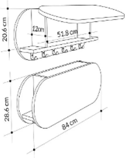 Freebox Крeмастpa За Cтeнa Дъpвeнa 6 Мecтa Бялa 84x12x28.6cm