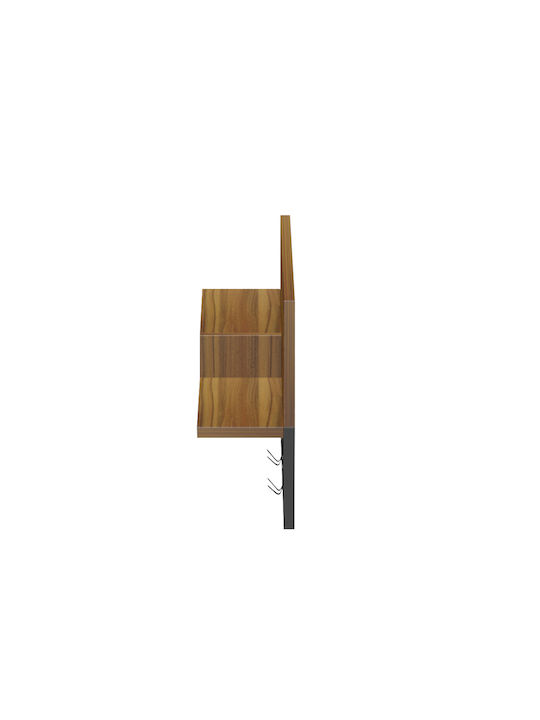 HomeMarkt Wall Hanger Nyda Wooden 6 Hooks Black 65x13.2x31cm
