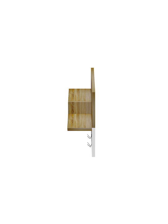 HomeMarkt Wall Hanger Nyda Wooden 6 Hooks White 65x13.2x31cm