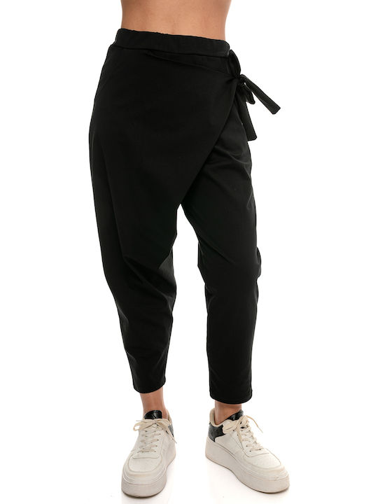 RichgirlBoudoir Women's Fabric Trousers in Baggy Line Black