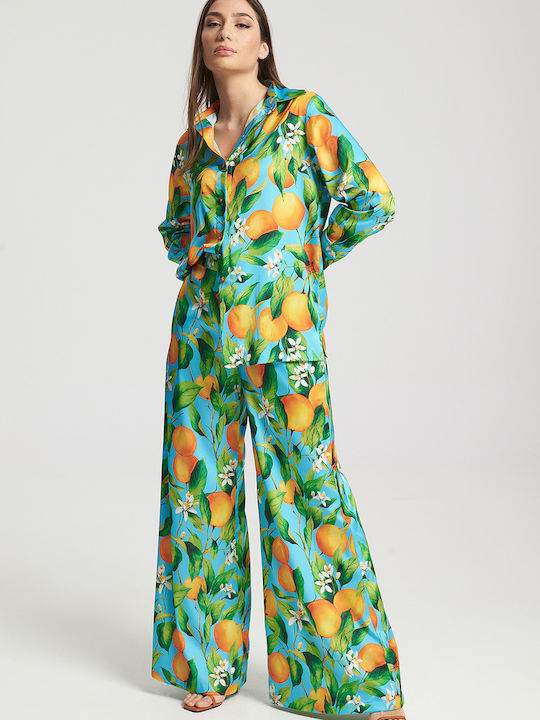 Damen Stoff Hose Multicolor