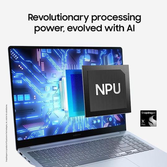 Galaxy Book4 Edge 15 15.6" (Snapdragon-X Плюс X1P-42-100/16GB/512GB SSD/W11 Pro) Sapphire Blue (US Клавиатура)