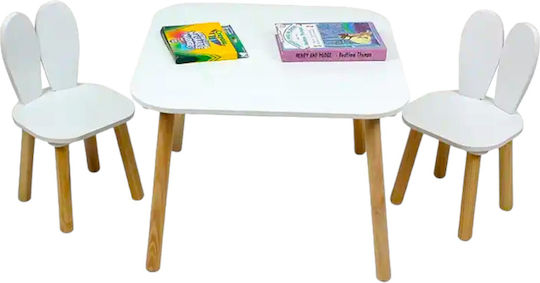 Ginger Home Kinder Tische mit Stühlen aus Hölzernes Weiß