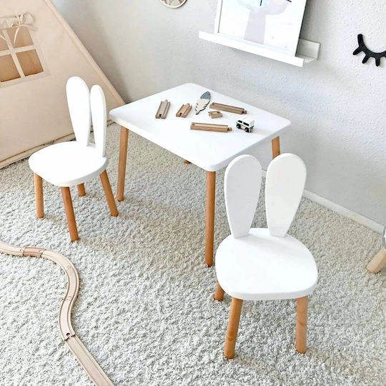 Ginger Home Kinder Tische mit Stühlen aus Hölzernes Weiß