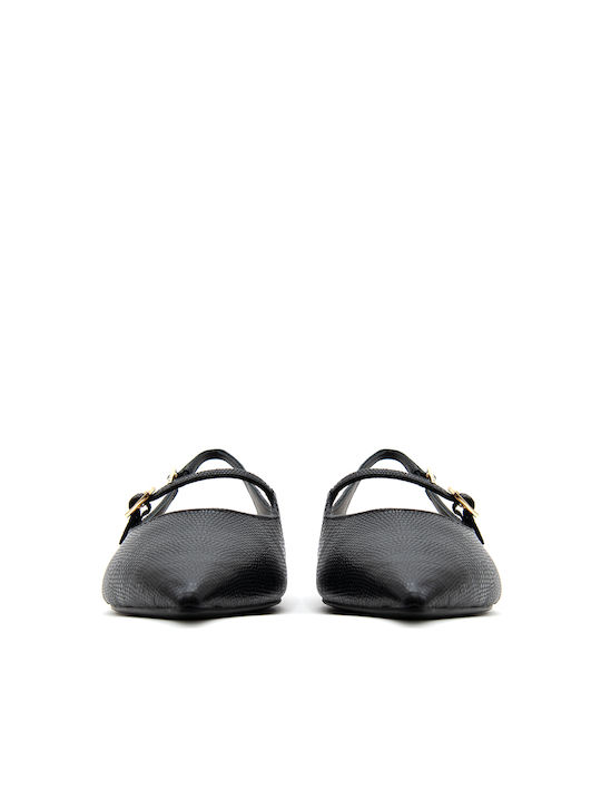 Clarks Leather Pointy Slingback Ballerinas Black